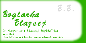 boglarka blazsej business card